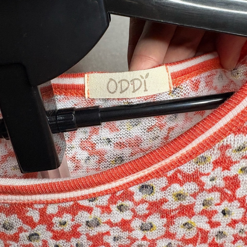 ODDY Coral Striped Floral Long Sleeve Tee - Picture 7 of 8